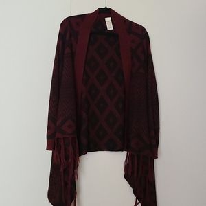 Wine and Black Cardigan